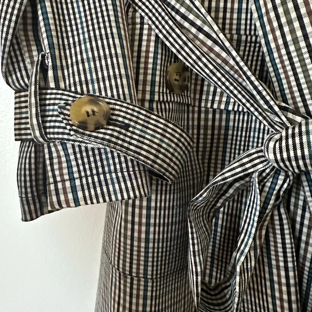 Daniel Rainn plaid trench coat